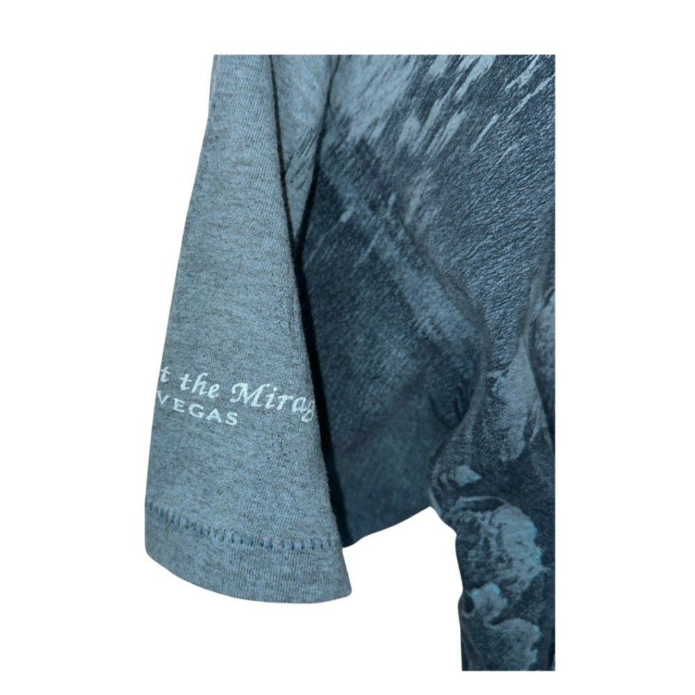 vintage 90s embroidered dolphin single stitch all over print ocean tshirt large - Picture 8 of 10